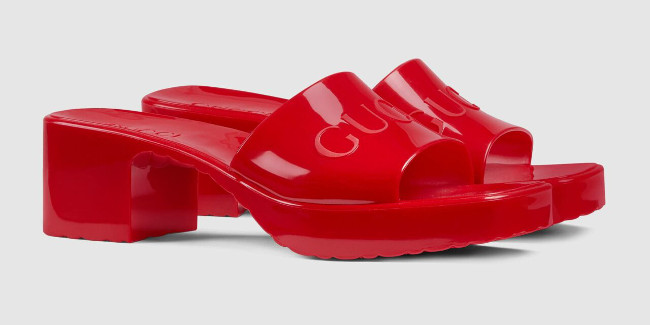 Gucci Rubber Slides Red