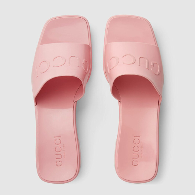 Gucci Rubber Slides Pink